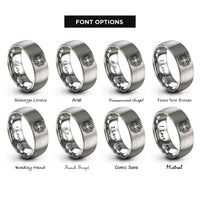 font options for inside engraving on silver octagonsquare tiling rings