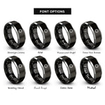 font options for inside engraving on black & gray octagram star rings