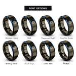 font options for inside engraving on gunmetal & blue octagram star rings