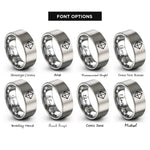 font options for inside engraving on gray octahedron rings