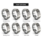 font options for inside engraving on gray octahedron rings