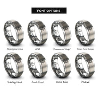 font options for inside engraving on gray octahedron rings