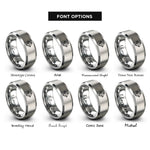 font options for inside engraving on gray octahedron rings