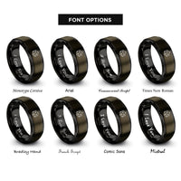 font options for inside engraving on gunmetal & black octahedron rings