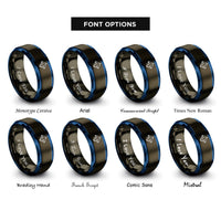 font options for inside engraving on gunmetal & blue octahedron rings