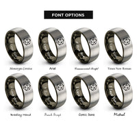 font options for inside engraving on gunmetal & gray octahedron rings