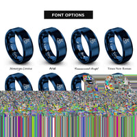 font options for inside engraving on blue octant rings