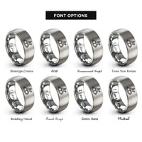 font options for inside engraving on grey octant rings