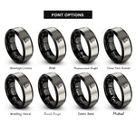 font options for inside engraving on black & silver octopus rings