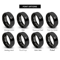 font options for inside engraving on black octopus rings