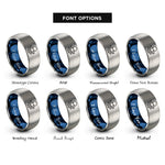 font options for inside engraving on blue & silver octopus rings