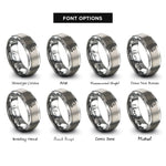 font options for inside engraving on silver octopus rings