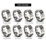 font options for inside engraving on gray octopus rings