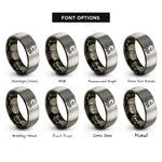 font options for inside engraving on gunmetal & grey octopus rings