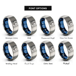 font options for inside engraving on blue & grey octopus tentacle circle rings