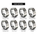 font options for inside engraving on silver octopus tentacle circle rings