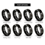 font options for inside engraving on black & silver odin rings