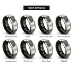 font options for inside engraving on black & grey odin rings