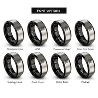 font options for inside engraving on black & grey odin rings
