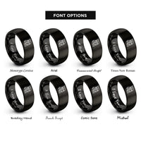 font options for inside engraving on black odin rings