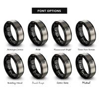 font options for inside engraving on black & grey odin on sleipnir rings