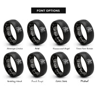 font options for inside engraving on black odin on sleipnir rings