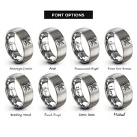 font options for inside engraving on grey odin on sleipnir rings