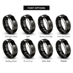 font options for inside engraving on black & grey odins eye emblem rings