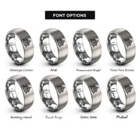 font options for inside engraving on grey odins eye emblem rings
