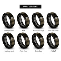 font options for inside engraving on gunmetal & black odins eye emblem rings
