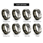 font options for inside engraving on gunmetal & gray odins eye emblem rings