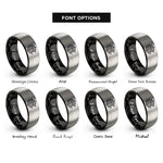 font options for inside engraving on black & gray odins wolves rings