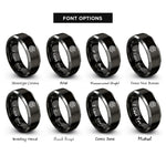 font options for inside engraving on black & gray odins wolves rings