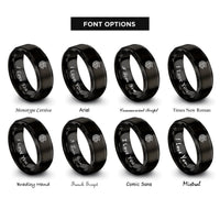 font options for inside engraving on black odins wolves rings