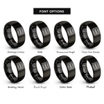 font options for inside engraving on black officer bars pair rings