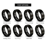 font options for inside engraving on black officer bars pair rings