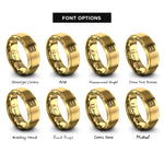font options for inside engraving on gold officer bars pair rings