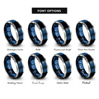 font options for inside engraving on blue & gray officer eagle rings