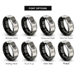 font options for inside engraving on black & gray offroad tire rings