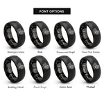 font options for inside engraving on black offroad tire rings