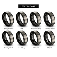 font options for inside engraving on black & silver offset bass rings