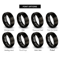 font options for inside engraving on black offset bass rings