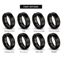 font options for inside engraving on black offset bass rings