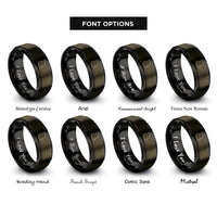 font options for inside engraving on gunmetal & black offset bass rings