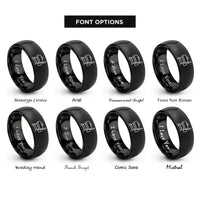 font options for inside engraving on black offset smoker rings