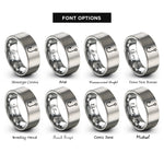 font options for inside engraving on silver offset worm hook rings