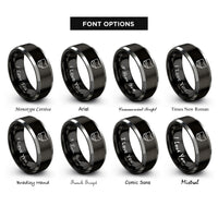 font options for inside engraving on black & gray ohio rings