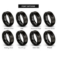 font options for inside engraving on black ohio rings