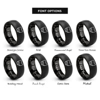 font options for inside engraving on black ohio rings