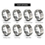 font options for inside engraving on gray ohio rings